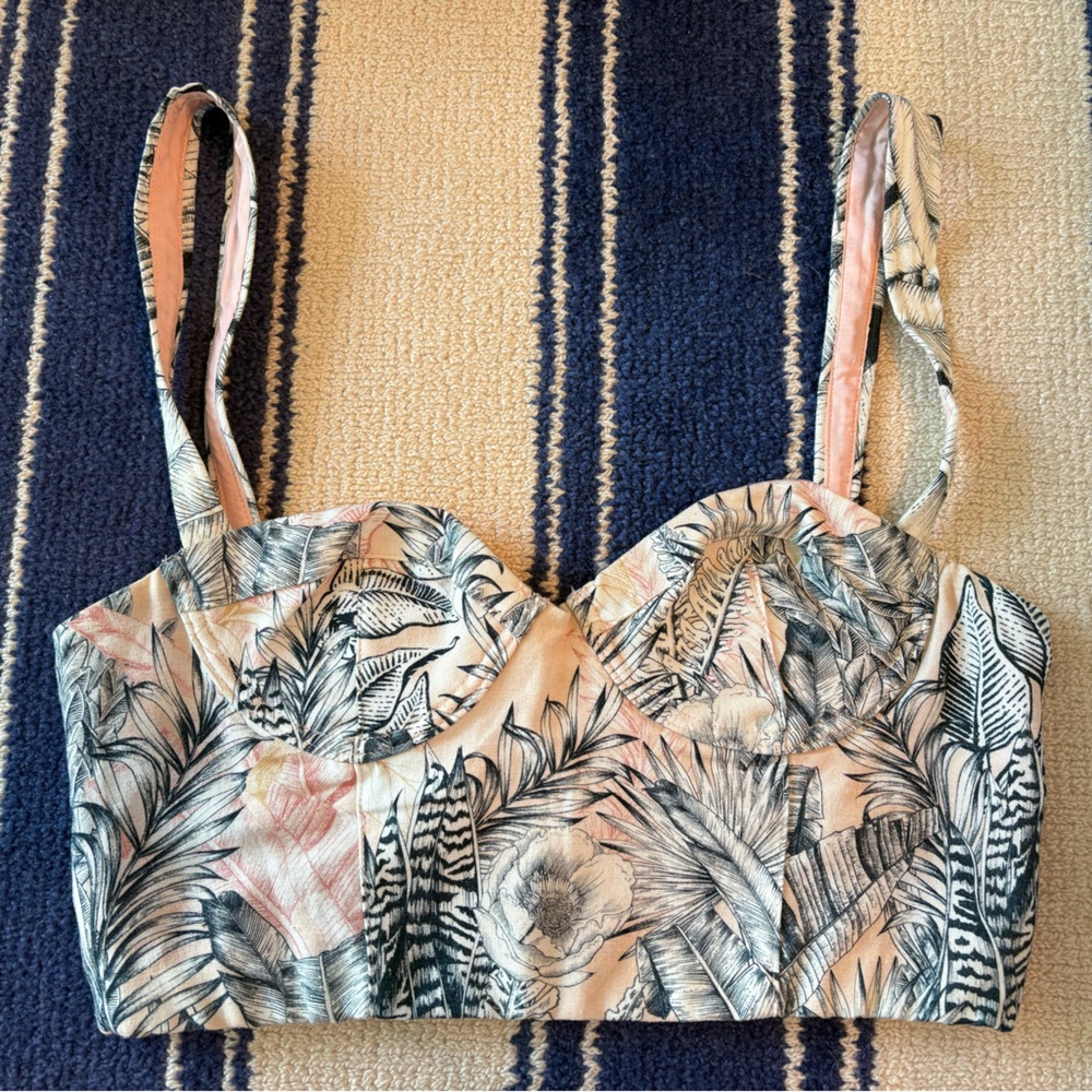 Agua Bendita Tropical Print Bikini Top